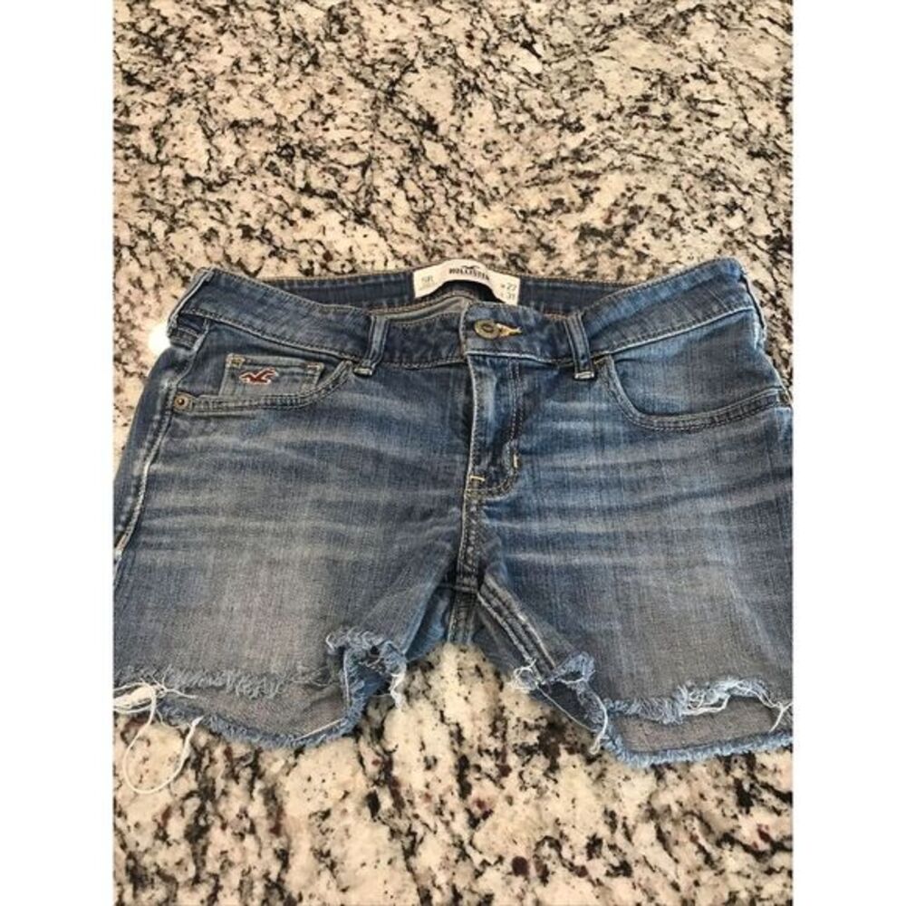 Hollister Size 27 Women's Jean Shorts High Rise Short Short Distressed Cut Off